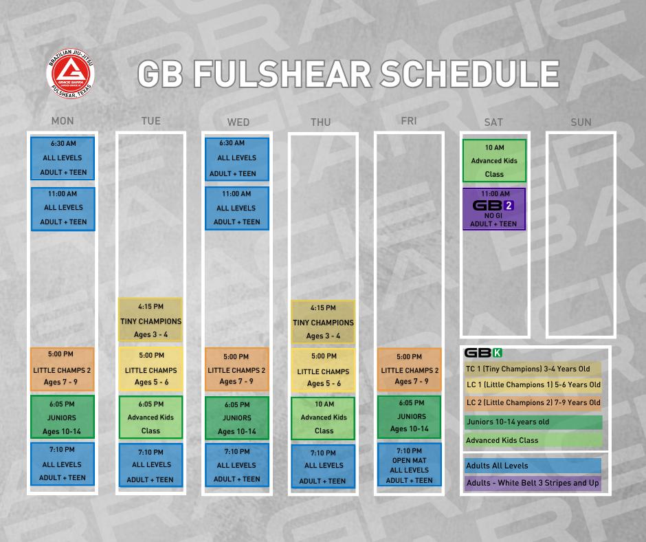 Schedule Gracie Barra Fulshear