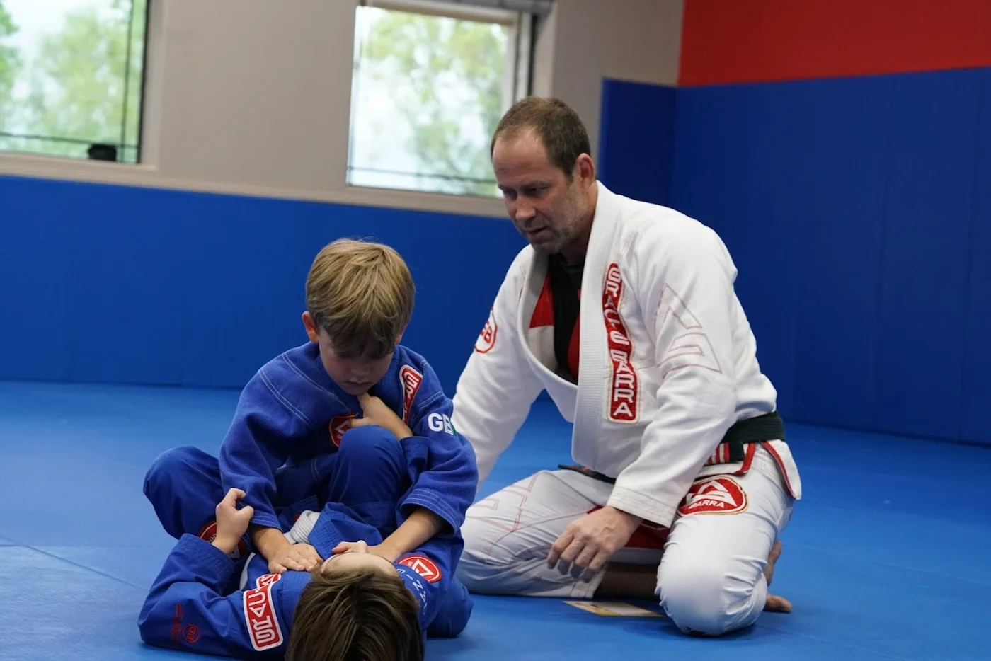 Kids learning Jiu-Jitsu at Gracie Barra Fulshear